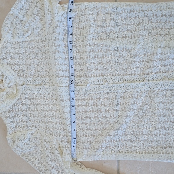 SÉZANE Cathy Guipure Embroidered White Lace Button Front Blouse NWOT - Picture 15 of 16